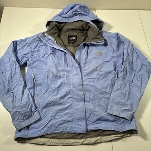 North Face Women's Hyvent Jacket Medium Lilac Nylon Windbreaker Hooded Rain Coat